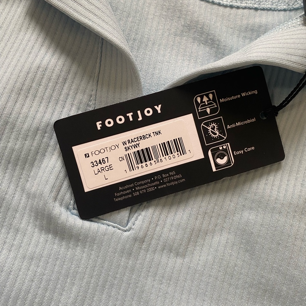 Fabletics Light Blue Ribbed Sleeveless Polo Tank - Picture 3 of 4